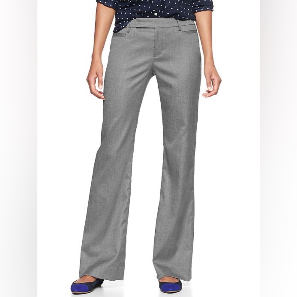 Gap Modern Boot Grey Linen Trouser Pants Size 8 NWT Brand New